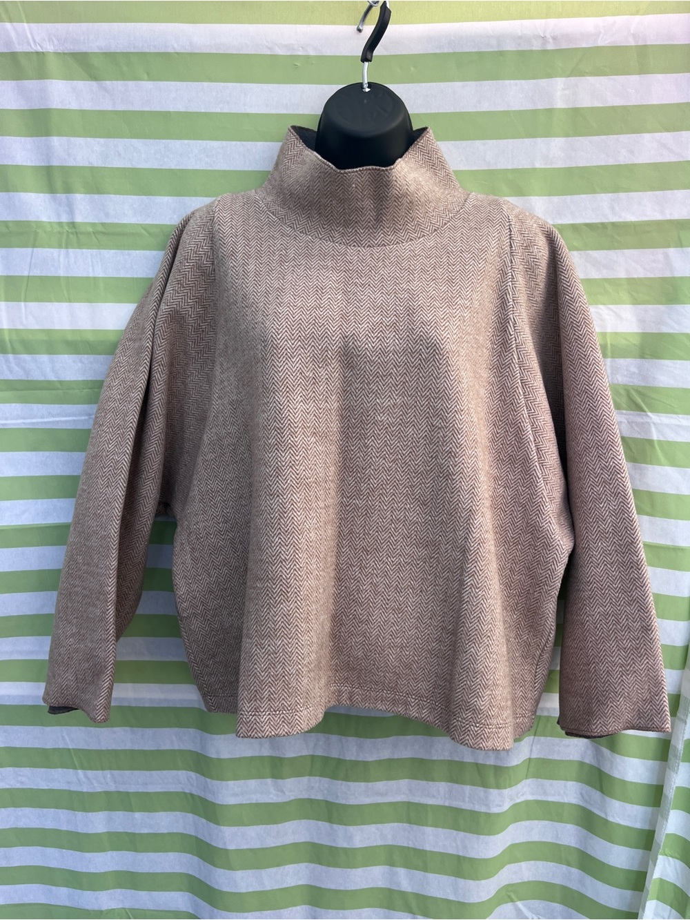 Madewell Taupe Herringbone Turtleneck Sweater